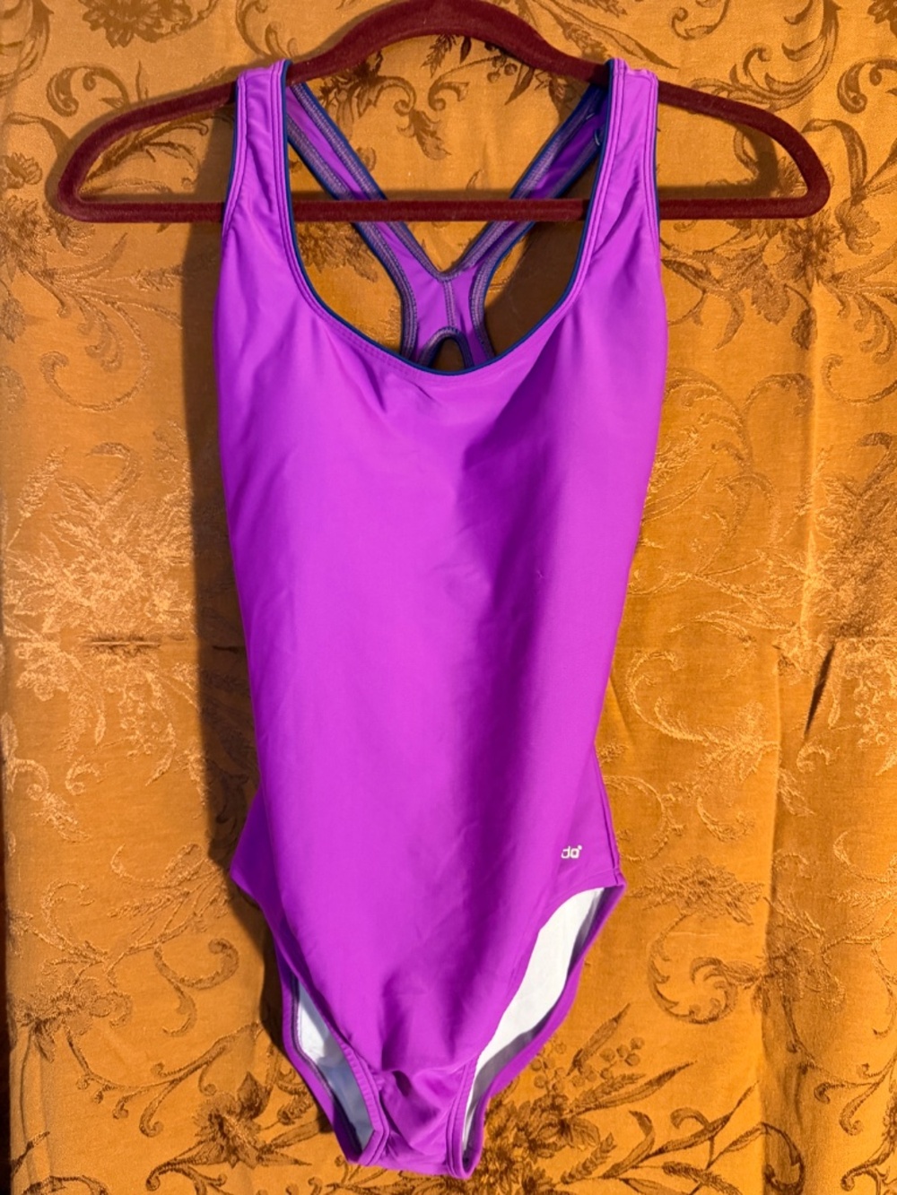 NWT Orchid Purple Speedo Nylon/Spandex One piece Athletic Raceback Swimsuit Sz 8